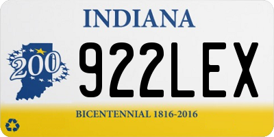 IN license plate 922LEX