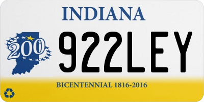 IN license plate 922LEY