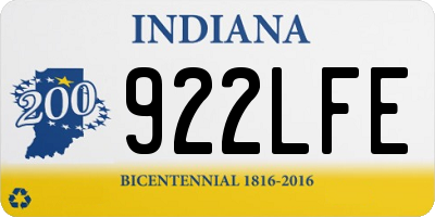 IN license plate 922LFE