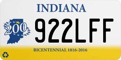 IN license plate 922LFF