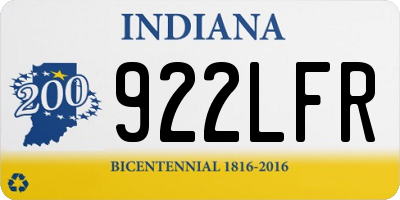 IN license plate 922LFR