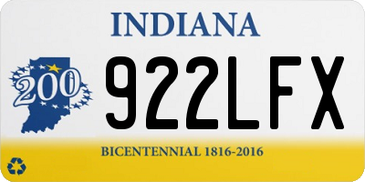 IN license plate 922LFX