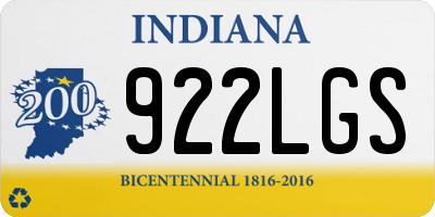 IN license plate 922LGS