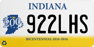IN license plate 922LHS