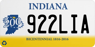 IN license plate 922LIA