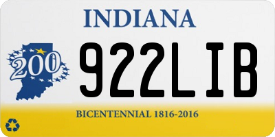IN license plate 922LIB