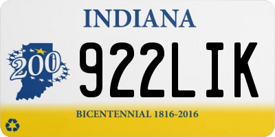 IN license plate 922LIK