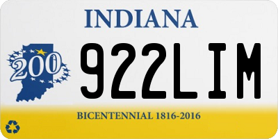 IN license plate 922LIM