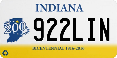 IN license plate 922LIN
