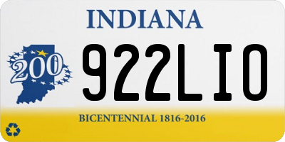 IN license plate 922LIO