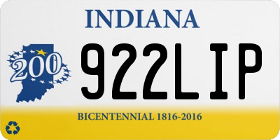 IN license plate 922LIP