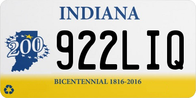 IN license plate 922LIQ