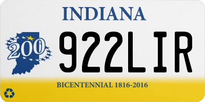 IN license plate 922LIR