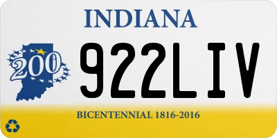 IN license plate 922LIV
