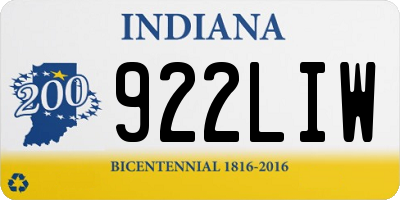 IN license plate 922LIW