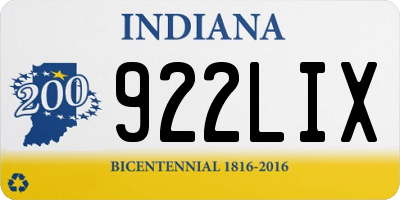 IN license plate 922LIX