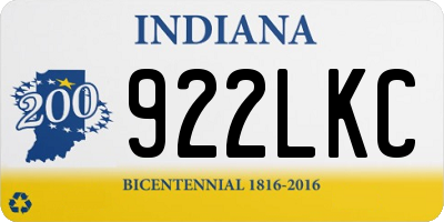 IN license plate 922LKC