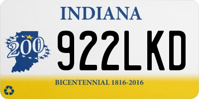 IN license plate 922LKD