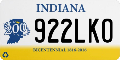 IN license plate 922LKO