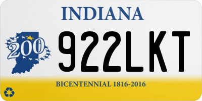IN license plate 922LKT