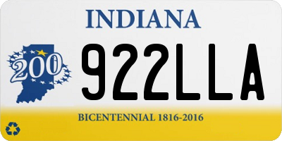 IN license plate 922LLA