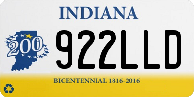 IN license plate 922LLD