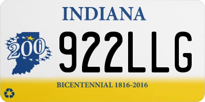 IN license plate 922LLG