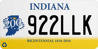 IN license plate 922LLK