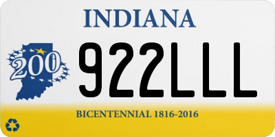 IN license plate 922LLL