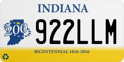IN license plate 922LLM