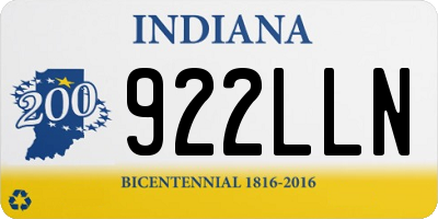 IN license plate 922LLN