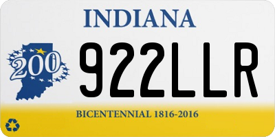 IN license plate 922LLR