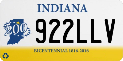 IN license plate 922LLV