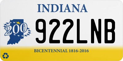 IN license plate 922LNB