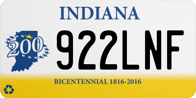 IN license plate 922LNF