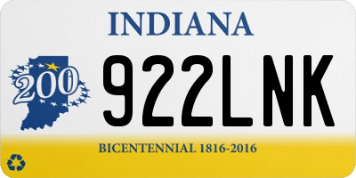 IN license plate 922LNK