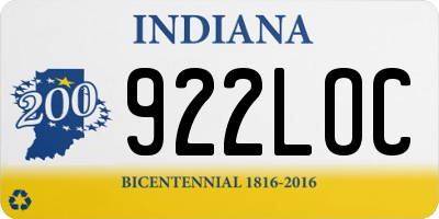 IN license plate 922LOC