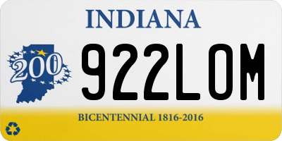 IN license plate 922LOM