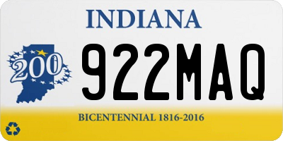 IN license plate 922MAQ