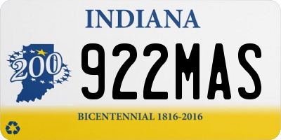 IN license plate 922MAS