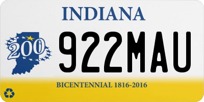 IN license plate 922MAU