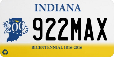 IN license plate 922MAX