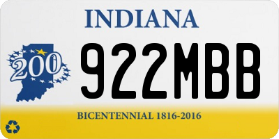 IN license plate 922MBB