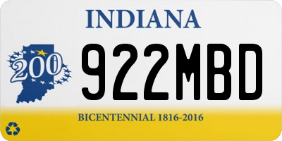 IN license plate 922MBD
