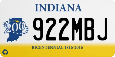 IN license plate 922MBJ