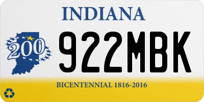 IN license plate 922MBK