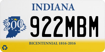 IN license plate 922MBM