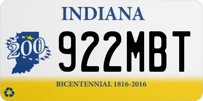 IN license plate 922MBT
