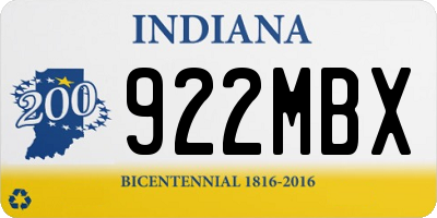 IN license plate 922MBX