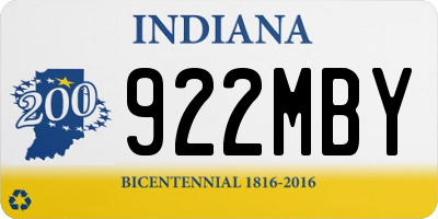 IN license plate 922MBY